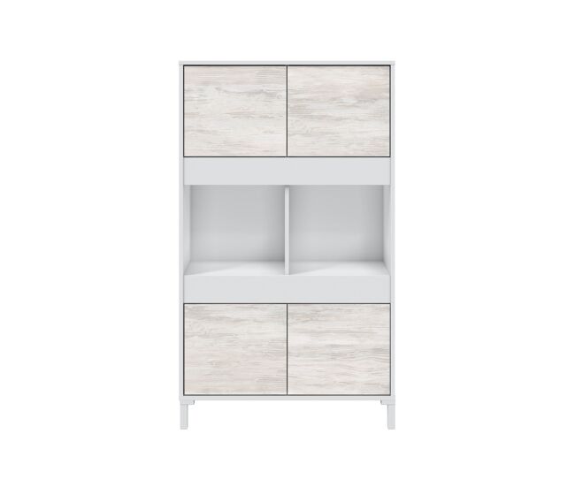 Vitrina 4 puertas beige y blanco vanya ii