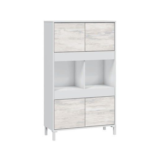 Vitrine 4 portas VANYA II bege e branco