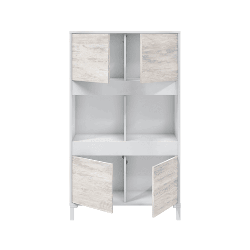 Vitrine 4 portas VANYA II bege e branco