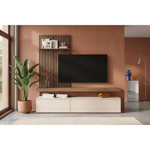 Compacto de TV VITTORIO 230cm carvalho e vison Compacto de TV VITTORIO 230cm carvalho e vison