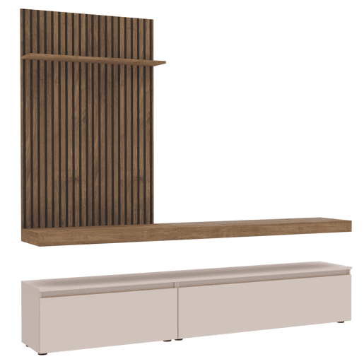 Compacto de TV VITTORIO 230cm carvalho e vison Compacto de TV VITTORIO 230cm carvalho e vison