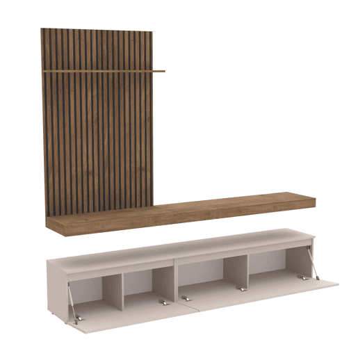 Compacto de TV VITTORIO 230cm carvalho e vison Compacto de TV VITTORIO 230cm carvalho e vison