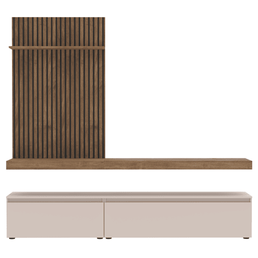 Compacto de TV VITTORIO 230cm carvalho e vison Compacto de TV VITTORIO 230cm carvalho e vison
