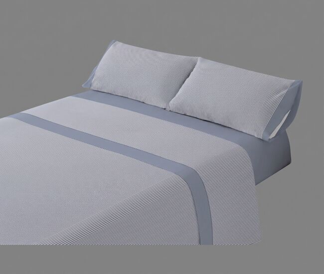 Juego sábanas greco polycotton cama 180 - 200cm azul