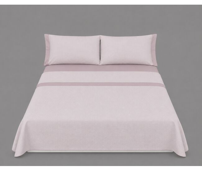 Juego sábanas greco polycotton cama 90 - 100cm rosa