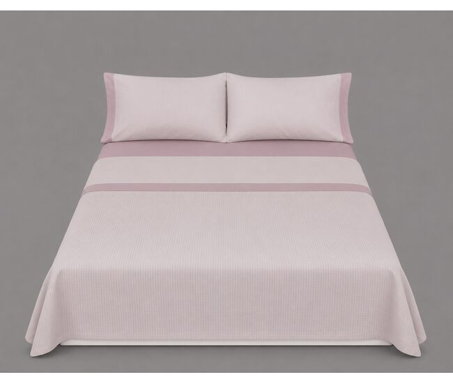 Juego sábanas greco polycotton cama 135 - 140cm rosa