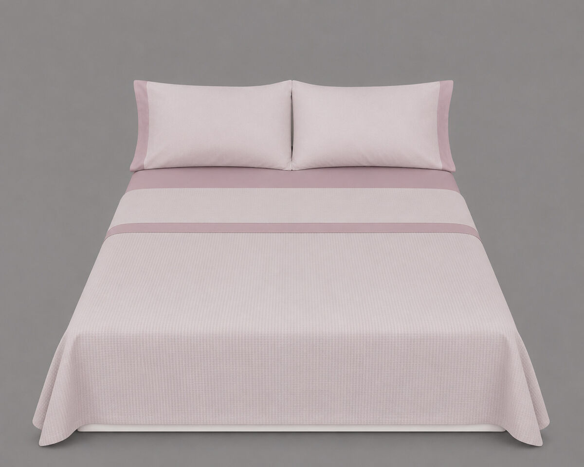 Juego sábanas greco polycotton cama 180 - 200cm rosa