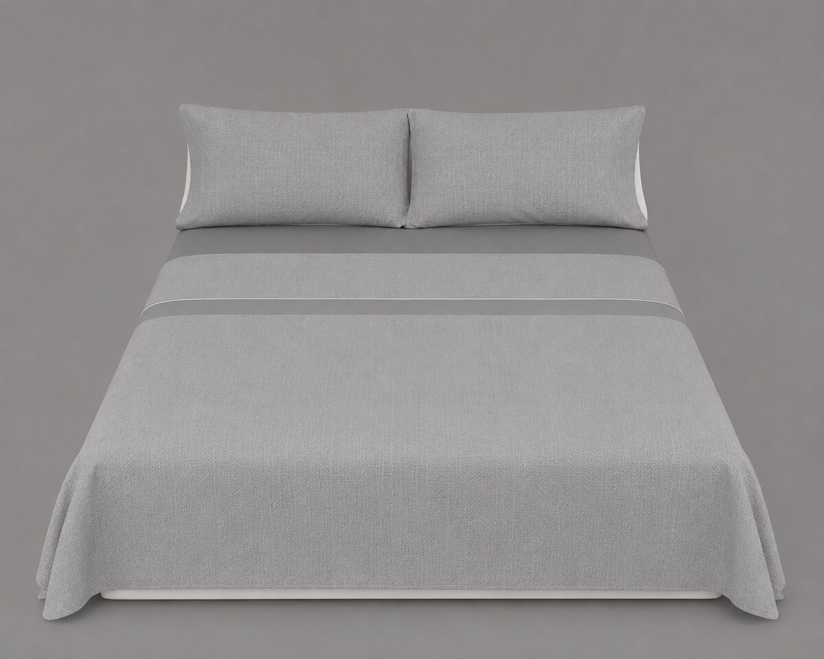 Juego sábanas lavanda polycotton cama 180 - 200cm gris