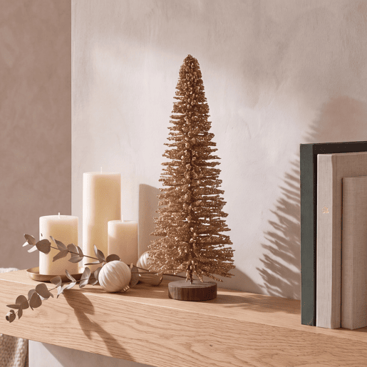 Figura ARBOL XMAS dourado 39cm Figura ARBOL XMAS dourado 39cm