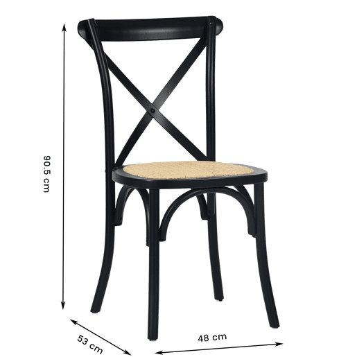 Cadeira de cozinha BISTROT fixa cor preto Cadeira de cozinha BISTROT fixa cor preto