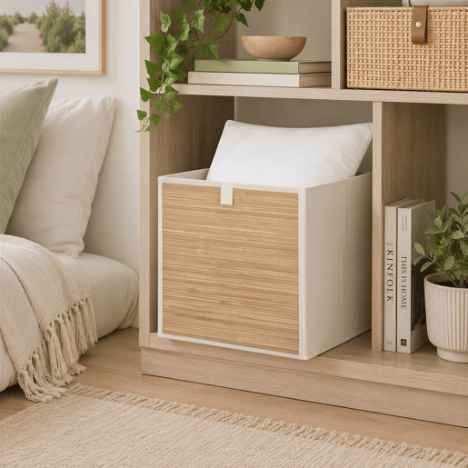 Cesta de arrumação BAMBÚ 31x31x31cm bege Cesta de arrumação BAMBÚ 31x31x31cm bege