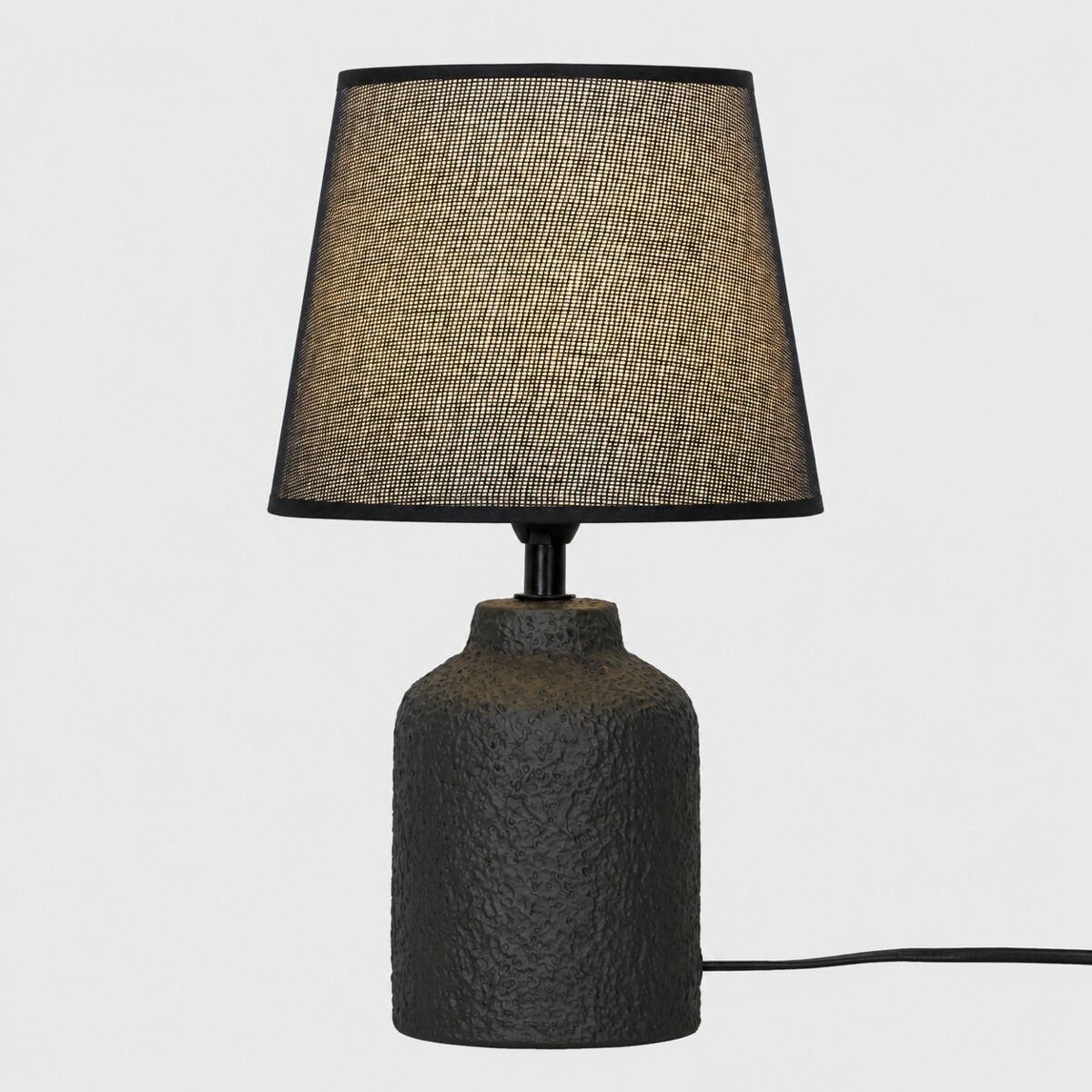Lámpara de sobremesa oslo e14 10w 33x20cm ceramica y lino negra