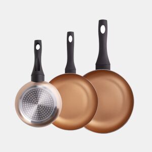 Conjunto de 3 frigideiras COBRE alumínio prensado SG