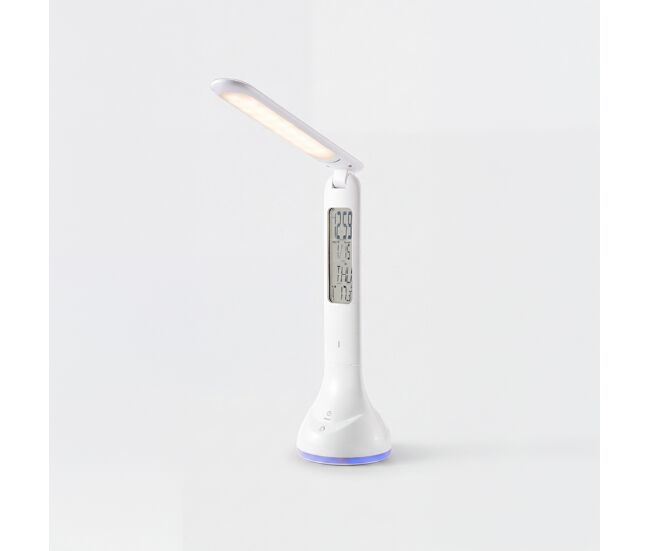 Lámpara de escritorio chronos twin led 5w táctil rgb blanca - conforama
