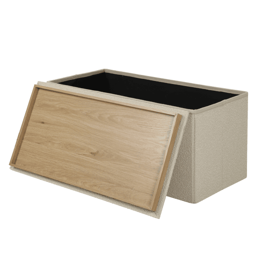Arca OSLO tampa de madeira 38x76x38cm branco
