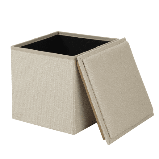 Puff OSLO tampa de madeira 38x76x38cm branco
