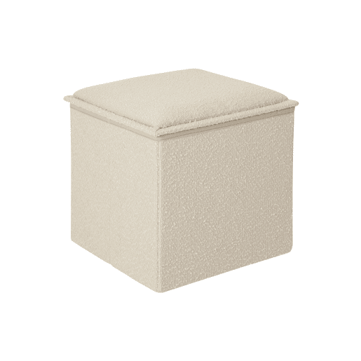 Puff OSLO tampa de madeira 38x76x38cm branco