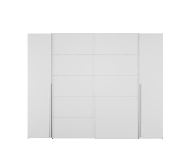 Armario sand 270cm 2 puertas batientes y 2 puertas correderas blanco - conforama