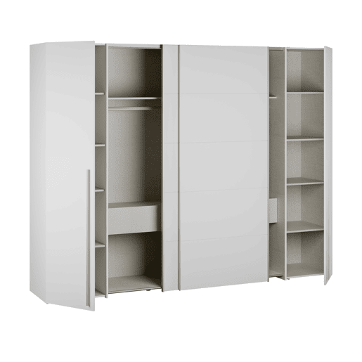 Roupeiro SAND 2 portas de abrir e 2 portas de correr 270cm branco Roupeiro SAND 2 portas de abrir e 2 portas de correr 270cm branco