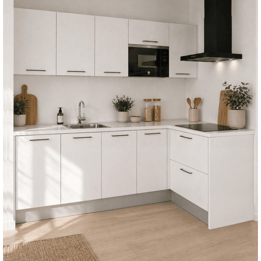 Cozinha ESENCIAL L2415 L 2,4x1,5m 16mm branco mate Cozinha ESENCIAL L2415 L 2,4x1,5m 16mm branco mate