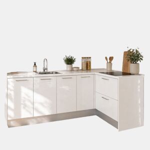 Cozinha ESENCIAL L2415 L 2,4x1,5m 20mm laminado branco brilhante