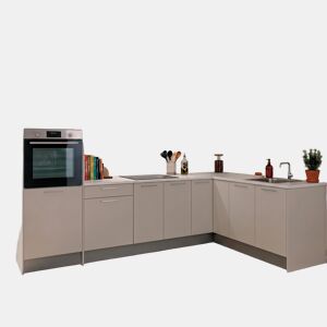 Cozinha ESENCIAL L3020 L 3x2m 16mm cinza claro e nogueira