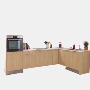 Cozinha ESENCIAL L3020 L 3x2m 16mm madeira natural e cinza