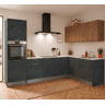 Cozinha ESENCIAL L3020 L 3x2m 16mm cinza escuro e carvalho