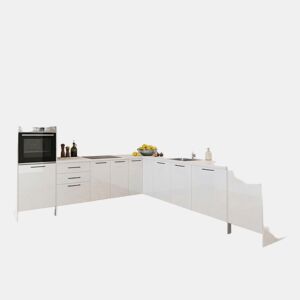 Cozinha ESENCIAL L3030 L 3x3m 20mm laminado branco brilho
