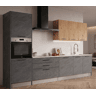 Cozinha ESENCIALR30 reta 3,06m 16mm carvalho e cinza escuro