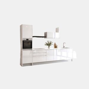 Cozinha ESENCIAL R40 reta 4m 22mm branco brilho sem puxador
