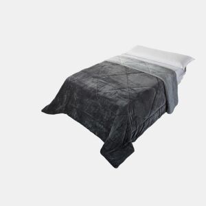Manta edredão SERLES cama de 90cm cor cinza e cinza escuro