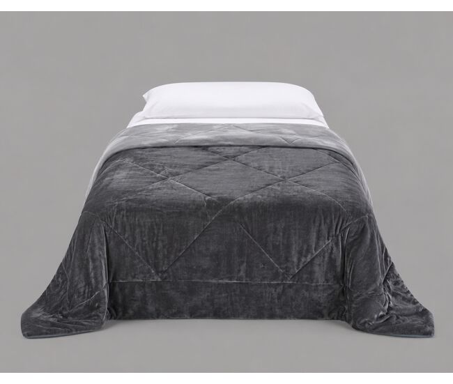 Manta edredón serles cama 90cm color gris y gris oscuro
