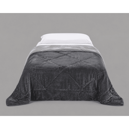 Manta edredão SERLES cama de 135cm cor cinza e cinza escuro