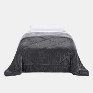 Manta edredão SERLES cama de 135cm cor cinza e cinza escuro