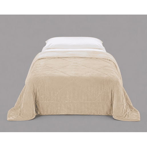 Manta edredão SERLES cama de 90cm cor branco e bege