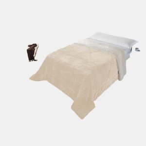 Manta edredão SERLES cama de 90cm cor branco e bege