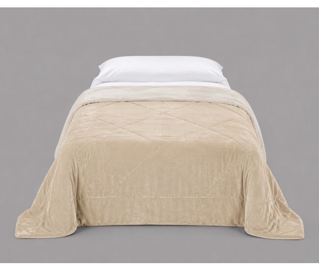Manta edredón serles cama 90cm color blanco y beige
