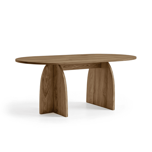Mesa de jantar ORBIT oval cor carvalho