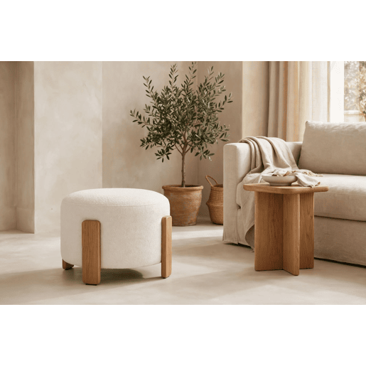 Puff FALCO II 50x36cm cor branco