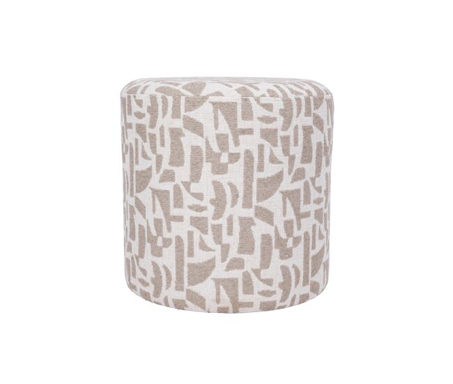 Puff retro 40x40cm cilíndrico color beige
