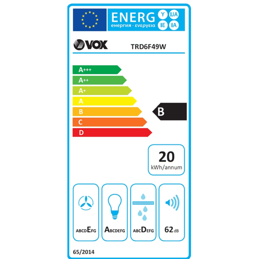 Exaustor convencional VOX TRD6F49W Exaustor convencional VOX TRD6F49W