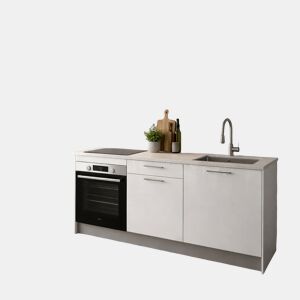 Cozinha ESENCIAL R18 reta 1,8m 20mm laminado branco brilho