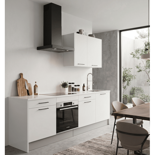 Cozinha ESENCIAL R24 reta 2,4m 16mm branco mate