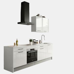 Cozinha ESENCIAL R24 reta 2,4m 20mm laminado branco brilho