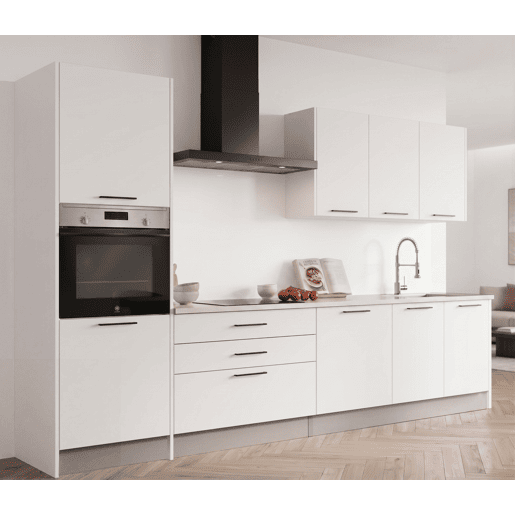 Cozinha ESENCIALR30 reta 3,06m 16mm branco mate