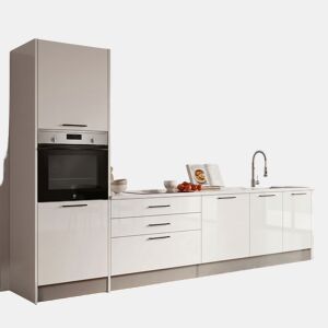 Cozinha ESENCIALR30 reta 3,06m 20mm laminado branco brilhante