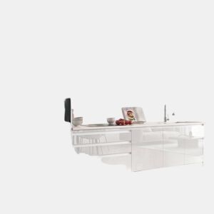 Cozinha ESENCIALR30 reta 3,06m 22mm branco brilhante sem puxador