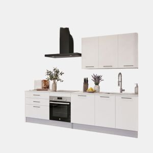 Cozinha ESENCIAL R30_2 reta 3,04m 16mm branco mate