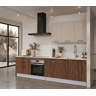 Cozinha ESENCIAL R30_2 reta 3,04m 16mm cinza e madeira natural
